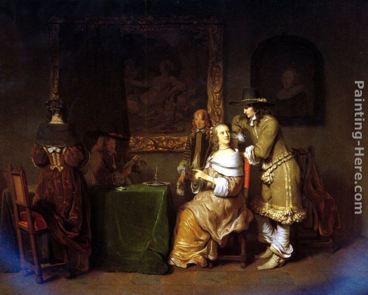 Gerbrand van den Eeckhout An Elegant Company Playing Cards